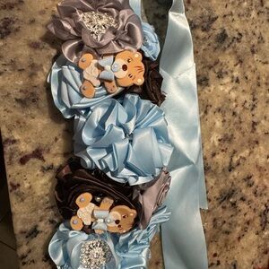 Adorable Blue and Brown Baby shower belt